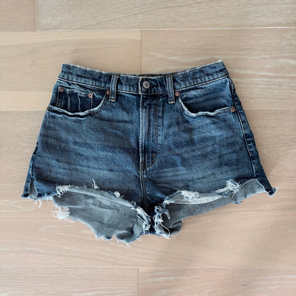 Abercrombie & Fitch Curve Love The Mom Shorts High Rise Denim Cutoff 29/8